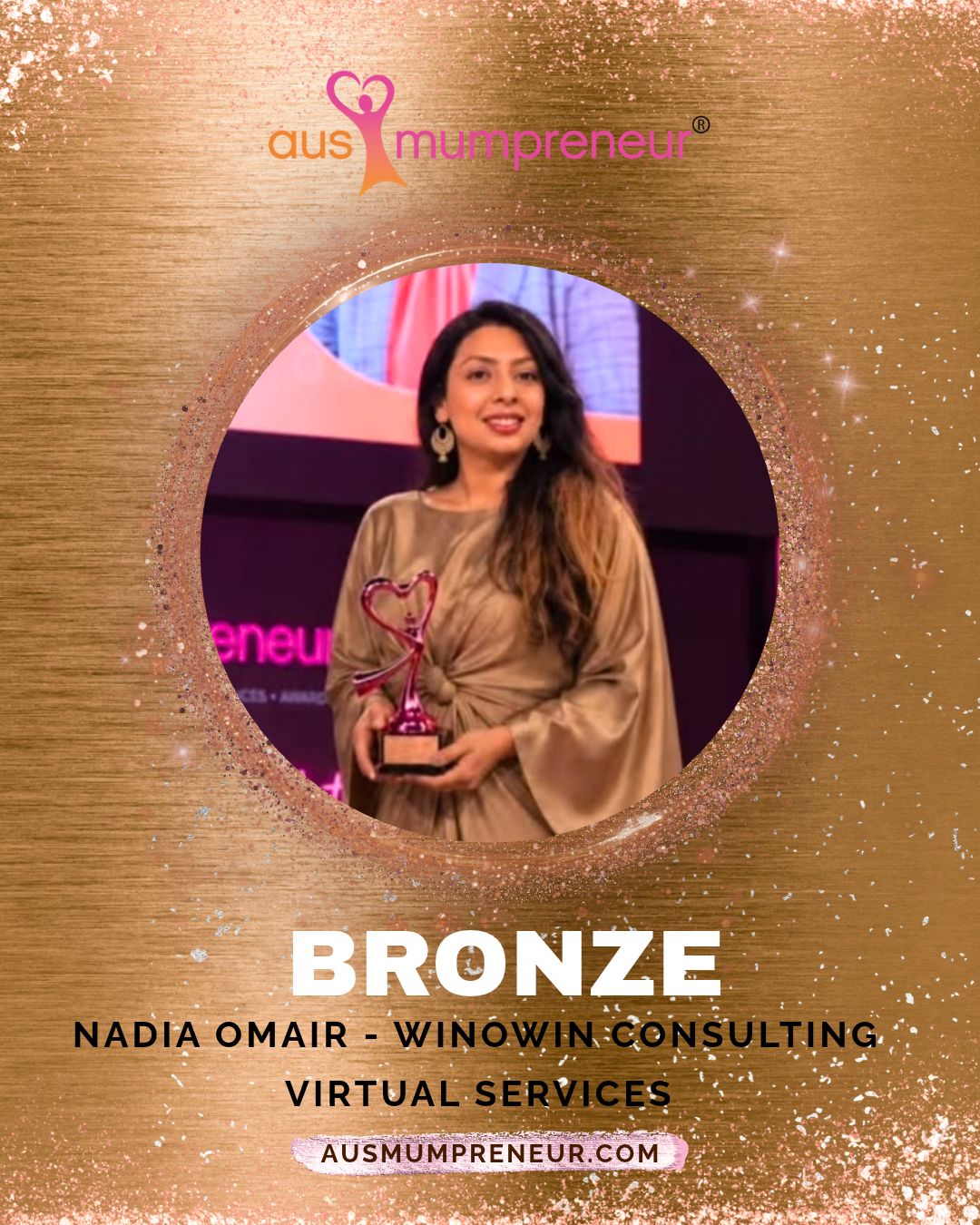 award winning virtual services winner Nadia Omair from Winowin Consulting